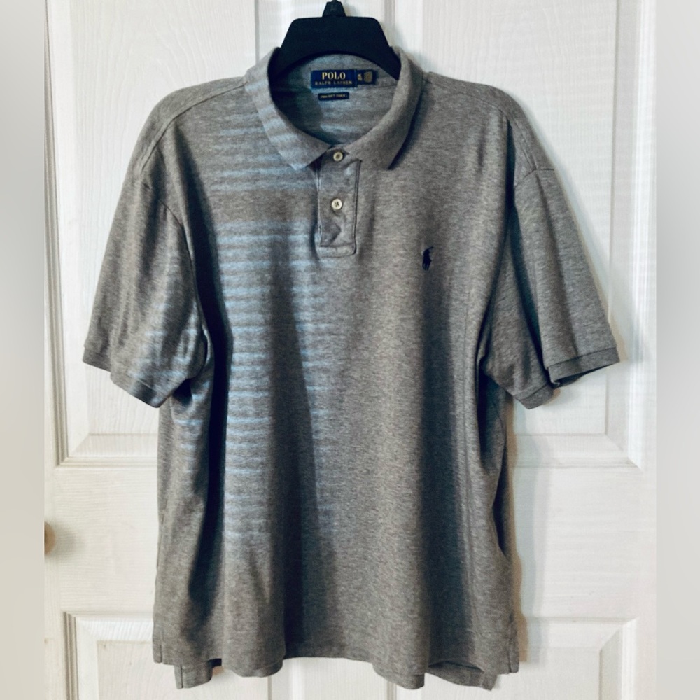 Polo By Ralph Lauren Mens Short Sleeve Polo Shirt, Gray. XL